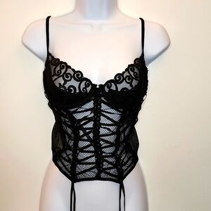 Frederick's of Hollywood Bustier, Lace, Black, Size 36